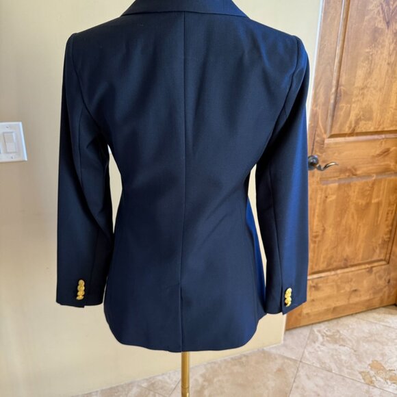Banana Republic Navy Double Breasted Captain Blazer, Size 2 - Picture 2 of 5